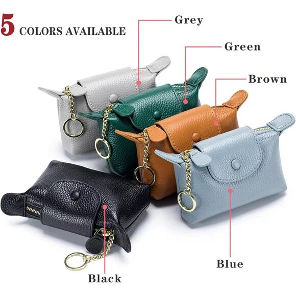 Womens Fashionable Leather Wallet Key Chain Zipper Pouch Classic Money Brown Bag - Picture 4 of 9